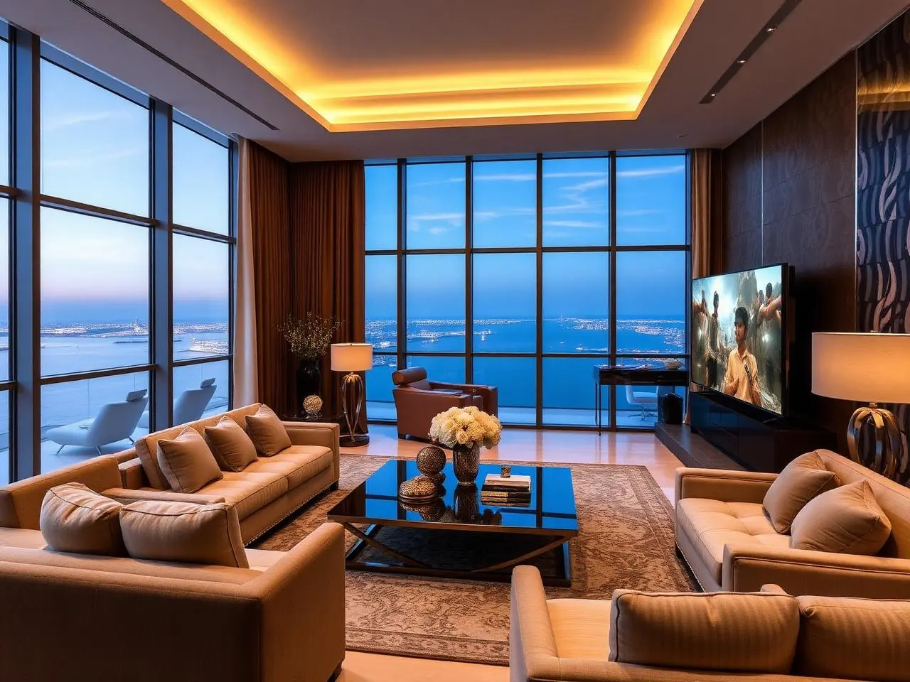 Luxury penthouse home automation with smart cinema and majlis on Palm Jumeirah